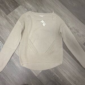 Aeropostale Cream Crew Neck Sweater